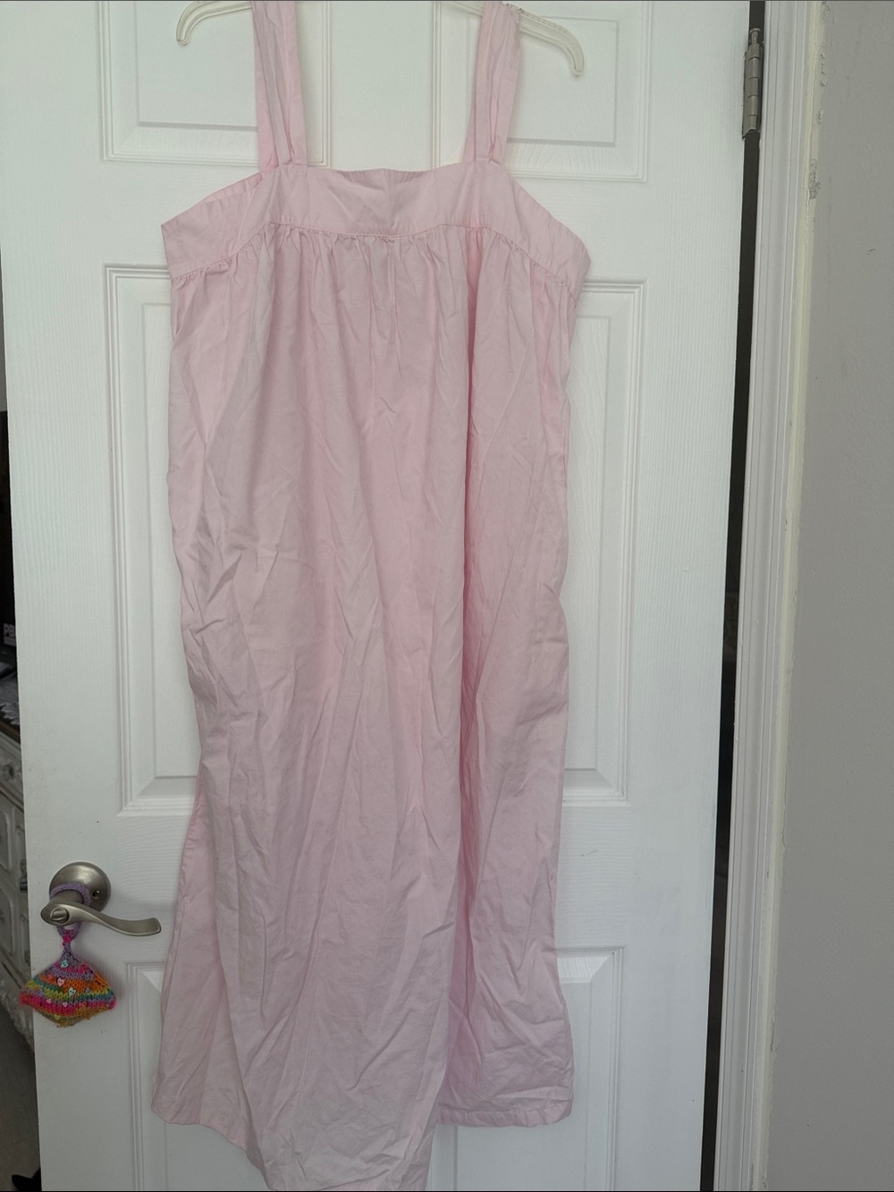 Light Pink Women's Cotton Nightgown - Sleeveless Sleep Dress